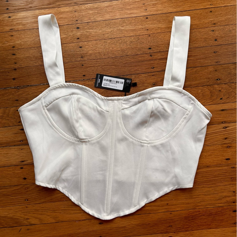 NWT PLT white corset Top